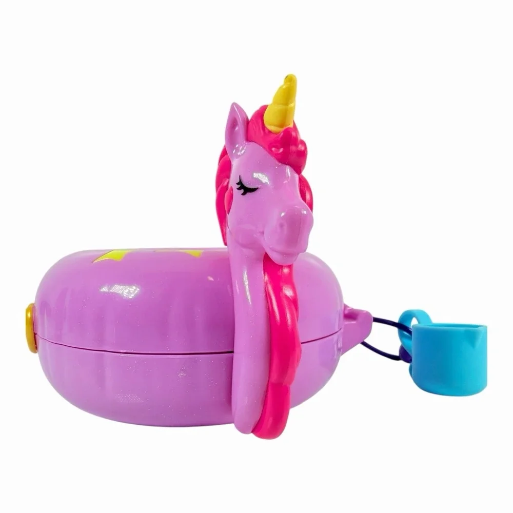 Polly Pocket Sparkle Cove Adventure Unicorn Floatie Compact Complete Set